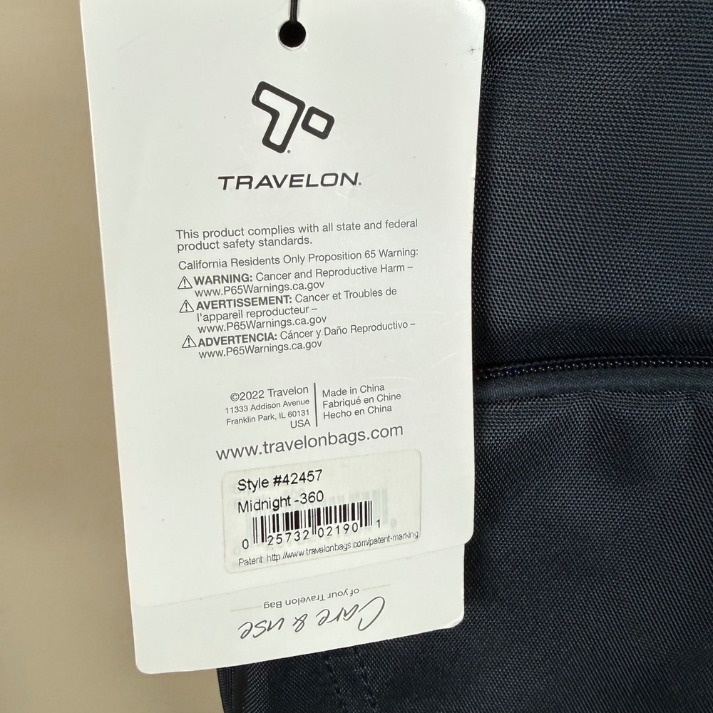 Travelon Midnight Blue 5 Point Anti-Theft Security Crossbody Bag Travel - Picture 7 of 11
